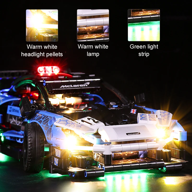 LED Light Set For 42123 Mclaren Senna Gtr Car Model DIY Toys Set Building Blocks Bricks Only Lighting Kit NOT Include The Model