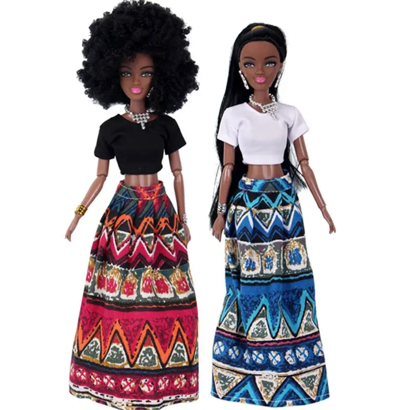 1Pc Toy African doll American Doll Accessories Body Joints Can Change Head Foot Move African Black Girl Gift Pretend Toy Baby