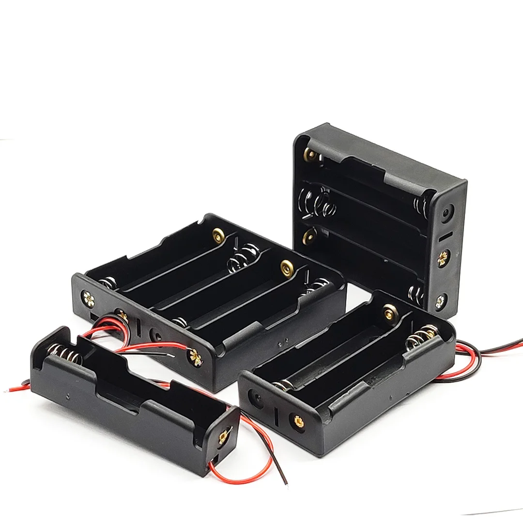 حاوية تخزين البطارية البلاستيكية السوداء ، حامل Clip ، حاوية ، صندوق تخزين ، سلك الرصاص دبوس ، 1X ، 2X ، 3X ، 4X ، 18650 ، DIY بها بنفسك