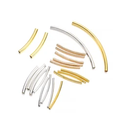 50-100Pcs 25-30 mm Stripe Copper Curve Tube Spacer Beads Bracelet Connectors For DIY Jewelry Crafts Making Necklace Supplies
