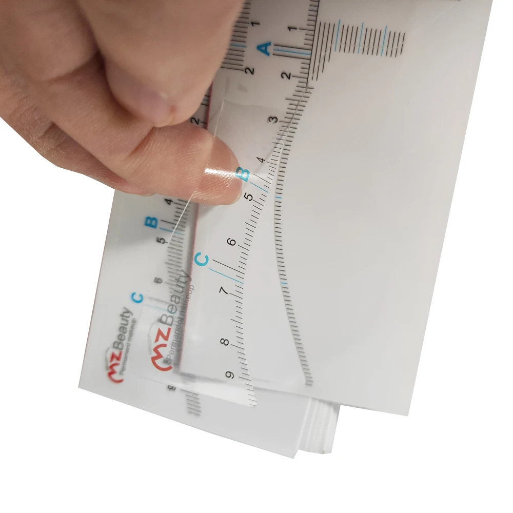 Disposable Tattoo Eyebrow Ruler Stickers Shape Tool Microblading Guide Permanent Makeup Transparent Measurement Stencil Template