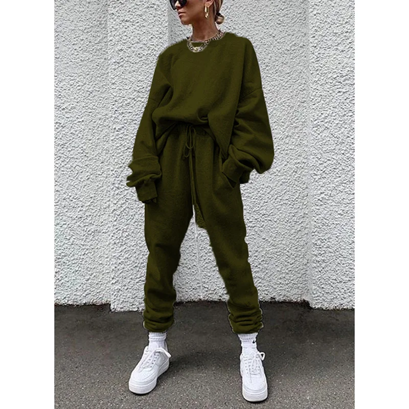 Oversized Women\'s Two Piece Set Hoodie Set Women Sport Suit Sweatshirt Autumn Winter Sportswear Running Sets