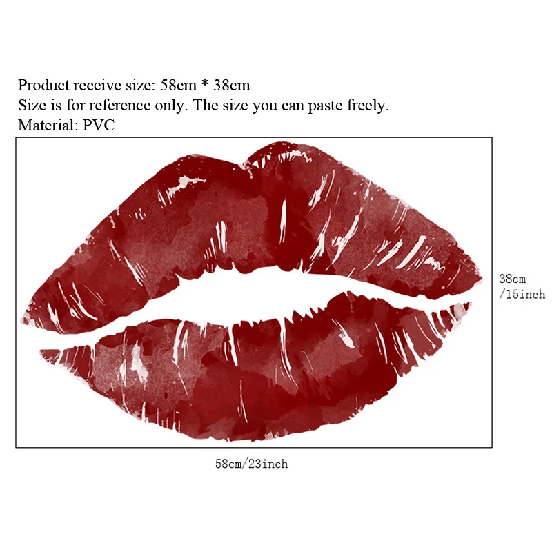 Sexy Red Lips Wall Stickers For Girl Room Bedroom Decoration Living Room Mural Removable Decals Personality Home Decor Wallpaper
