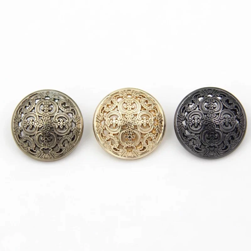 European Retro Hollow Carved Golden Buttons for Clothing Handmade DIY Blouse Buttons Sewing Accessories Vintage Jacket Buttons