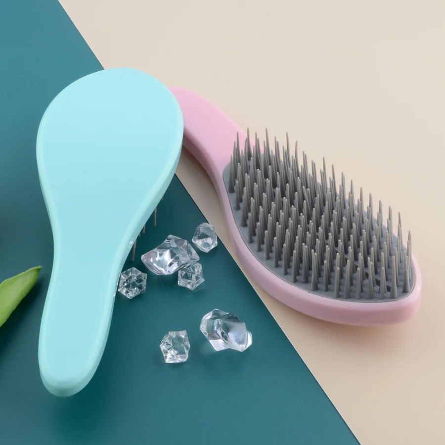 1 szt. Nowa szczotka do rozczesywania włosów uchwyt magiczny antystatyczny grzebień do plątaniny grzebień do masażu pod prysznic gładki salon fryzjerski z papierowym pudełkiem