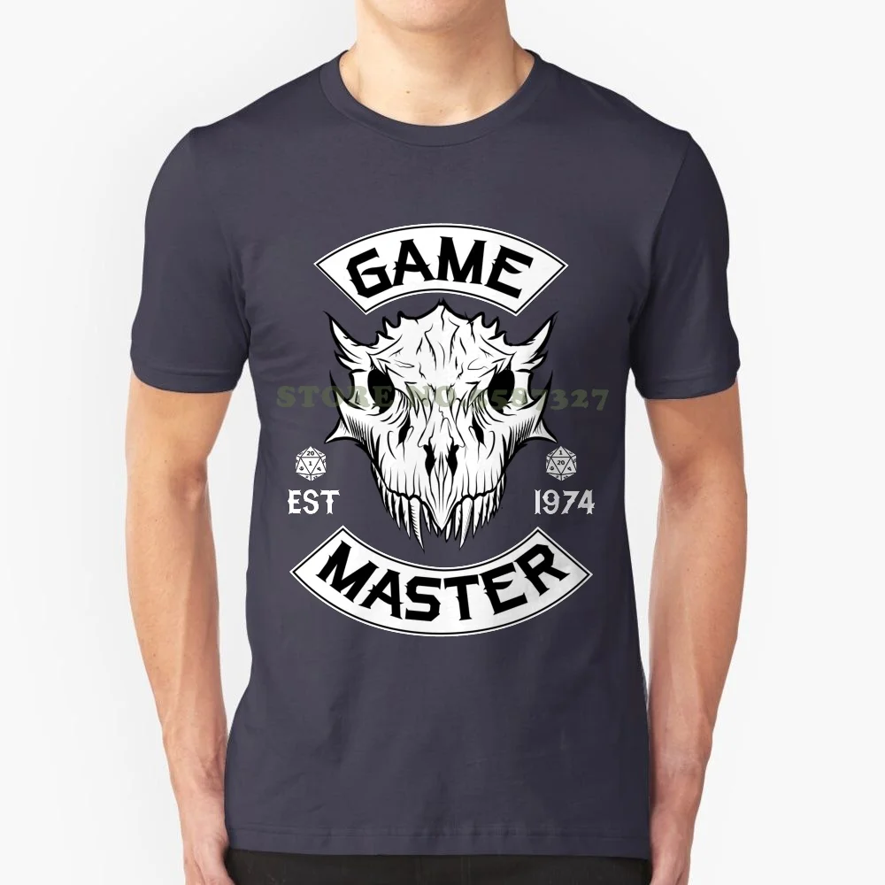 Game Master D&D 100% Pure Cotton T-Shirt Pathfinder D20 Rpg Dnd Dragon Black Geek Reaper Skull Bones D4 Percentile Role Playing