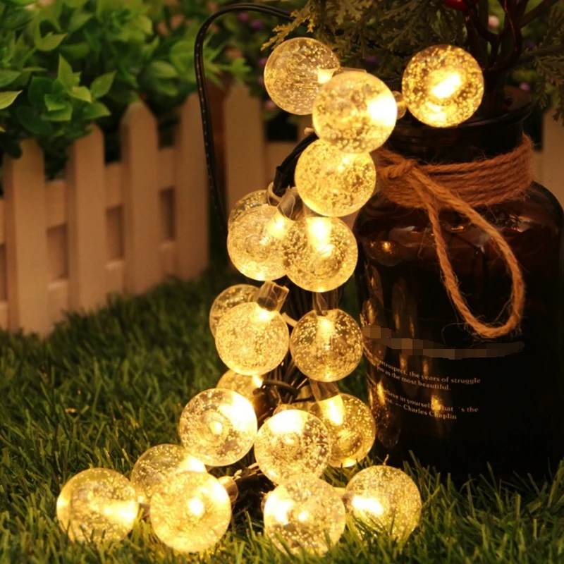 

LED Solar Lamp Fairy String Lights 30LED Outdoor bubble Blossom Decorative Garden Patio Christmas Trees Wedding Party Waterproof