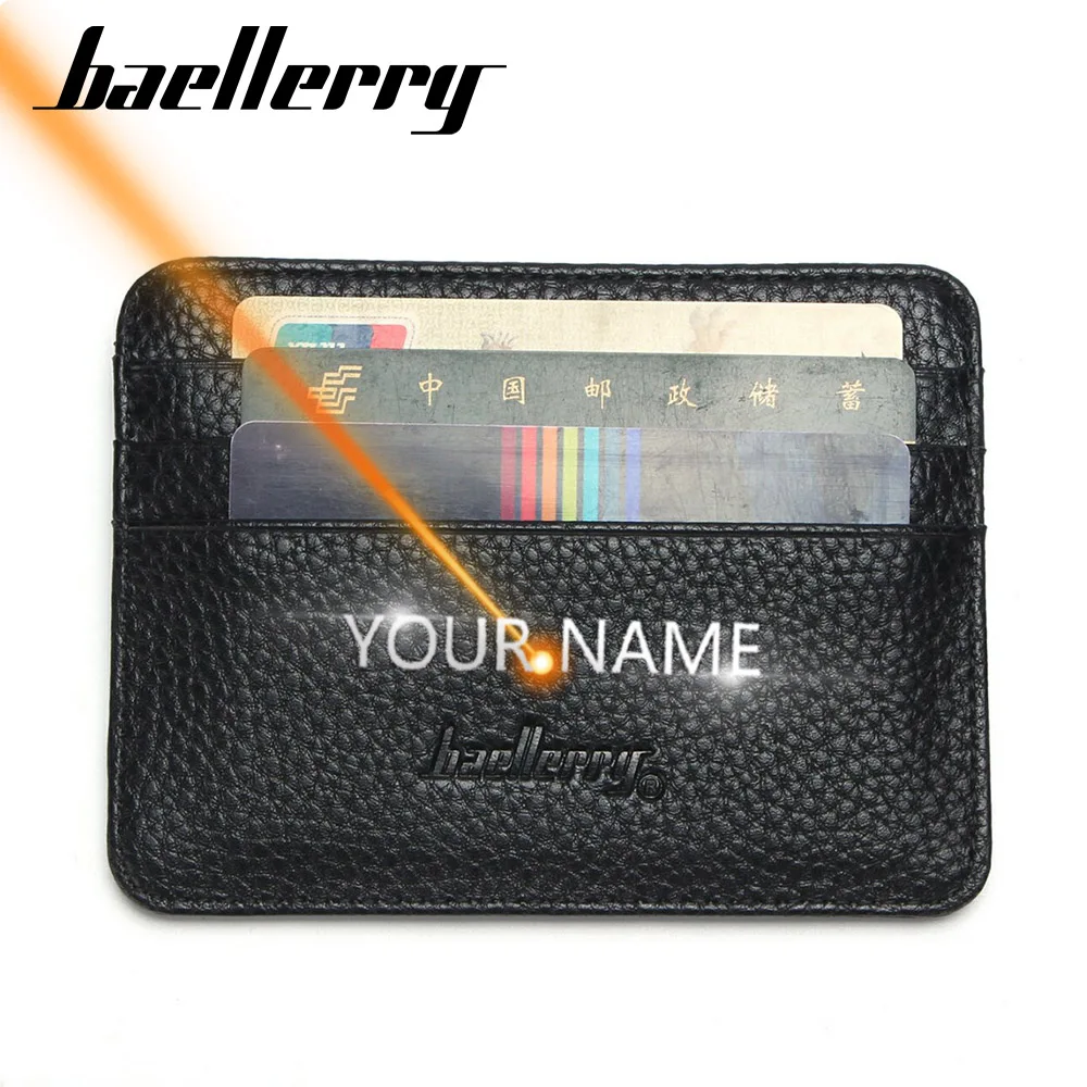 2024 Unisex Card Holder Slim Wallet Name Customized Photo Holder Hight Quality PU Leather ID Card Holder For Men and Women