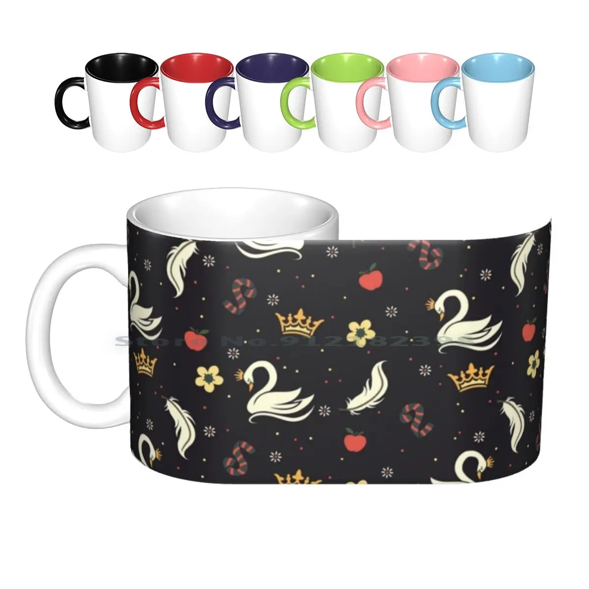 Swan Queen-Dark Ceramic Mugs Coffee Cups Milk Tea Mug Swan Queen Swanqueen Sq Swen Ouat Onye Upon A Time Regina Mills Swan Cute