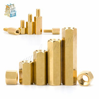 10/50pc Solid Brass Copper M2 M2.5 M3 M4 Hex Standoff Hexagon Pillar M-F F-F Male-Female Female Spacer for PCB Board Motherboard