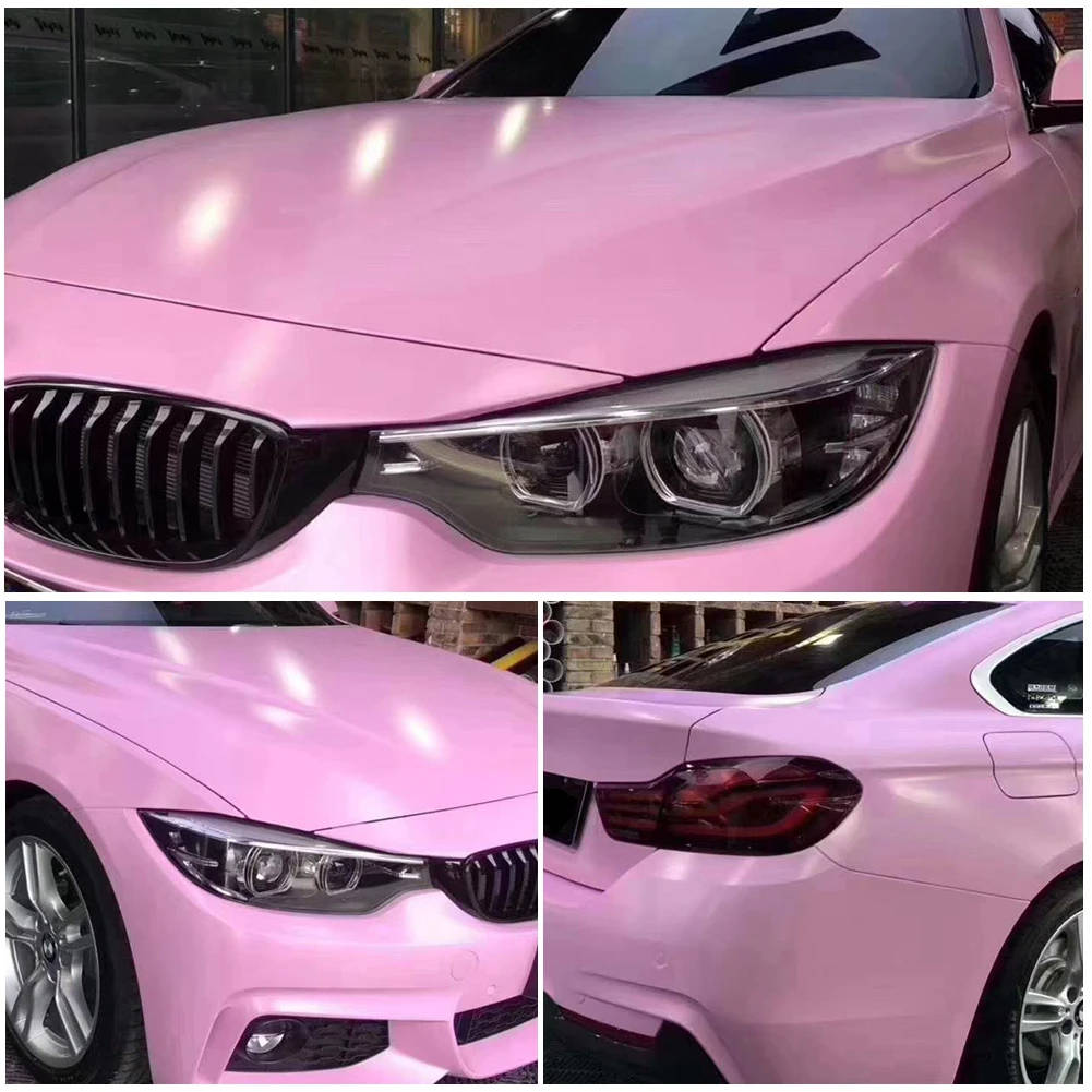 

Matte Chameleon Rosy Pink Color Car Stickers Glitter PVC Vinyl Sticker Film Matt Color Car Wraps Decals 1.52*18M