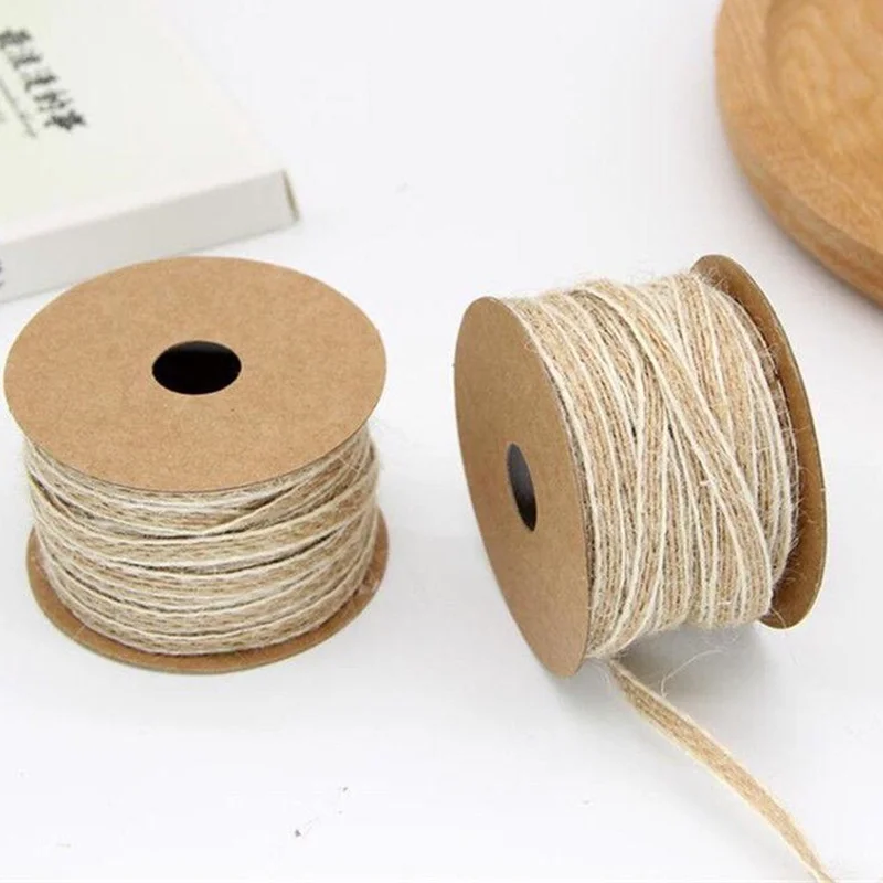 Rollos de arpillera de yute de 5M/rollo de ancho, 0,5 cm, cinta de arpillera con encaje, decoración rústica Vintage para boda, decoración para