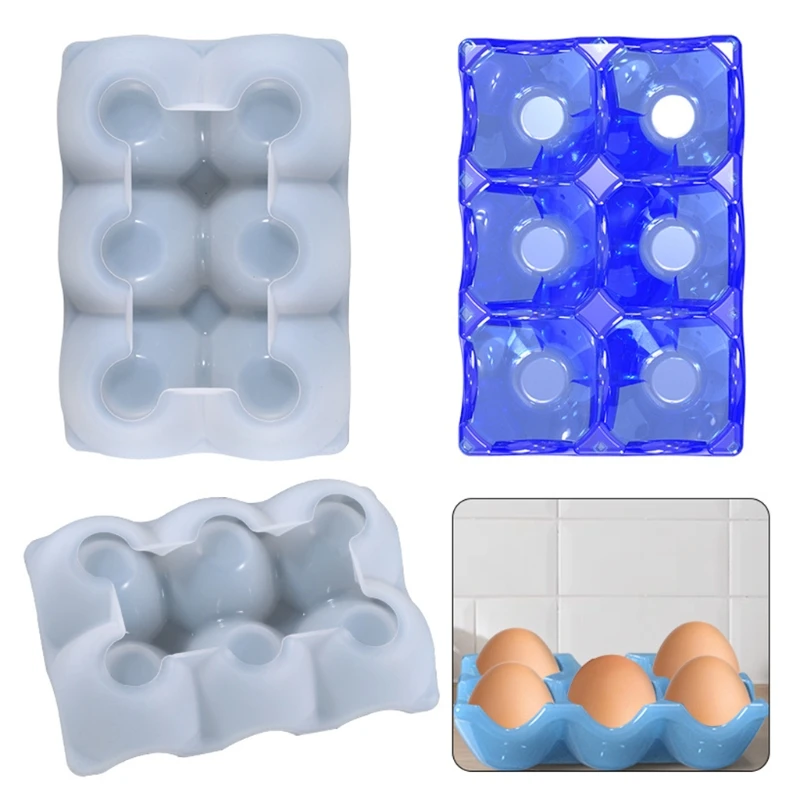 DIY 6-compartment Egg Storage Rack Silicone Mold Egg Holes Holder Tray Container Box Epoxy Mould Handmade Craft Home Decor