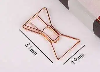 12 шт., заколки для бумаги в форме банта из розового золота