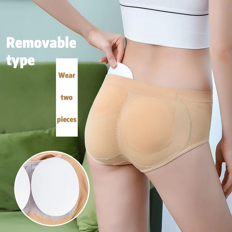 ผู้หญิง Body Shaper Pad Butt Lifter ชุดชั้นในปลอม Hip กางเกงไม่มีรอยต่อกางเกงควบคุมกางเกงก้นสะโพก Enhancer กางเกง Push Up สะโพก