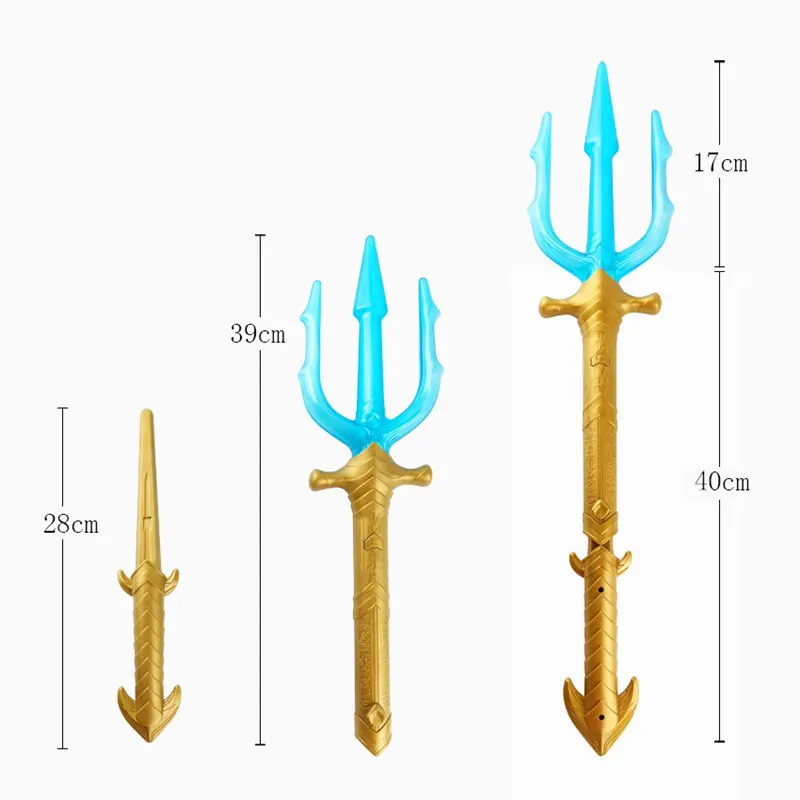 60cm Film Superhero Aquaman Dreizack Spielzeug Arthur Curry Orin Waffe Licht up schwert LED Blinkt Leucht für Kinder party prop spielzeug