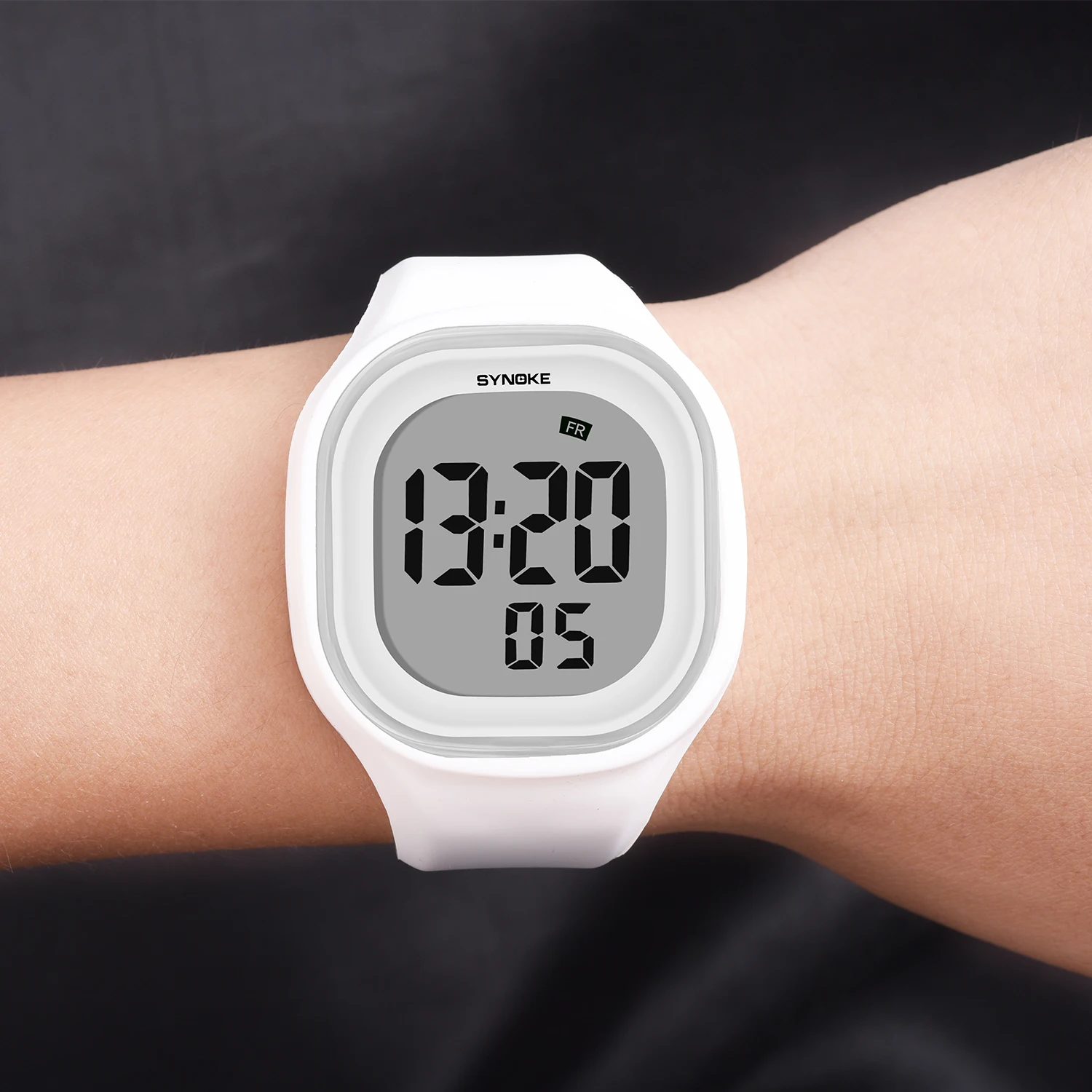 SYNOKE-Montre numérique LED colorée en silicone pour enfants, montres-bracelets de sport, horloge pour étudiants, filles et garçons