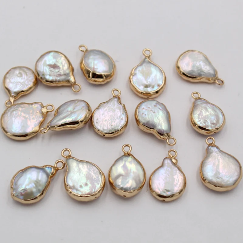 5pcs/lot Natural Freshwater Pearl Drop Irregular Connector Charms For DIY Handmade Jewelry Making Accessories