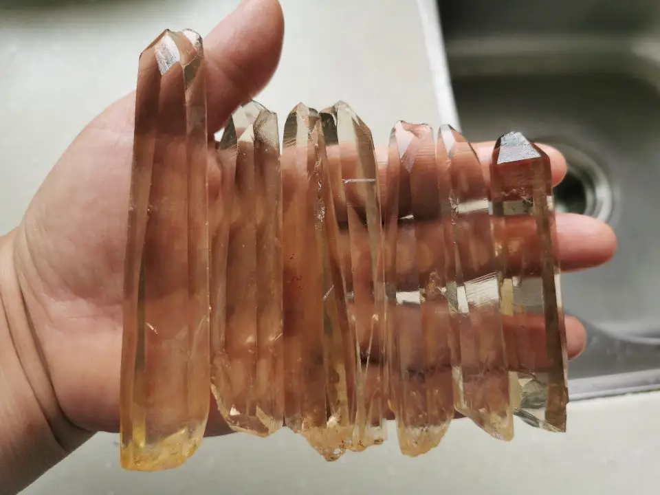 2.2lb  NATURAL Smoky Lemurian Seed Quartz Crystal Point + Terminated Wand Specimen