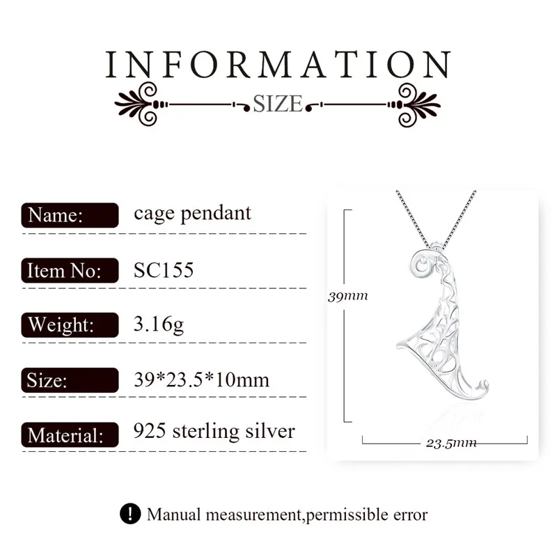 CLUCI 3pcs 925 Sterling Silver Deer Horn Antler Pendant Women Necklace Jewelry Silver 925 Pearl Locket Cage Pendant SC155SB