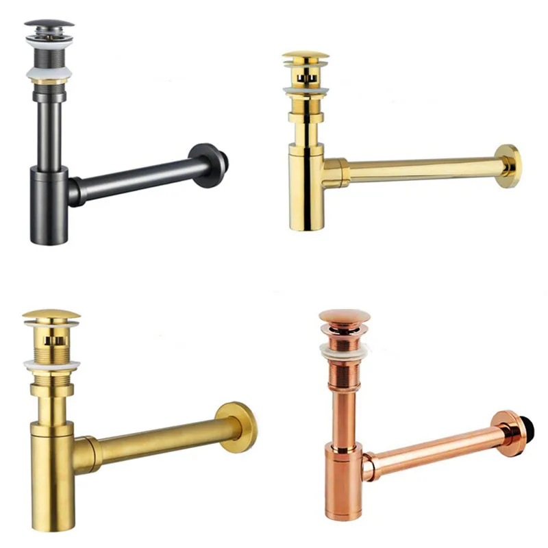 Latão Pia do Banheiro Bacia Tap Kit Dreno Resíduos Armadilha do Frasco Armadilha Desodorização Dreno Pop Ouro Preto Bronze Dr444