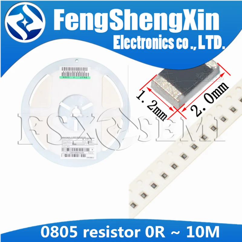 Lot de 100 Résistances 1% SMD, 0R ~ 10M 1/8W 0 1 10 0805 100 150 220 ohm 1K 330 K 10K 2.2K 0R 1R 10R 100R 150R 220R 330R, 100 Pièces