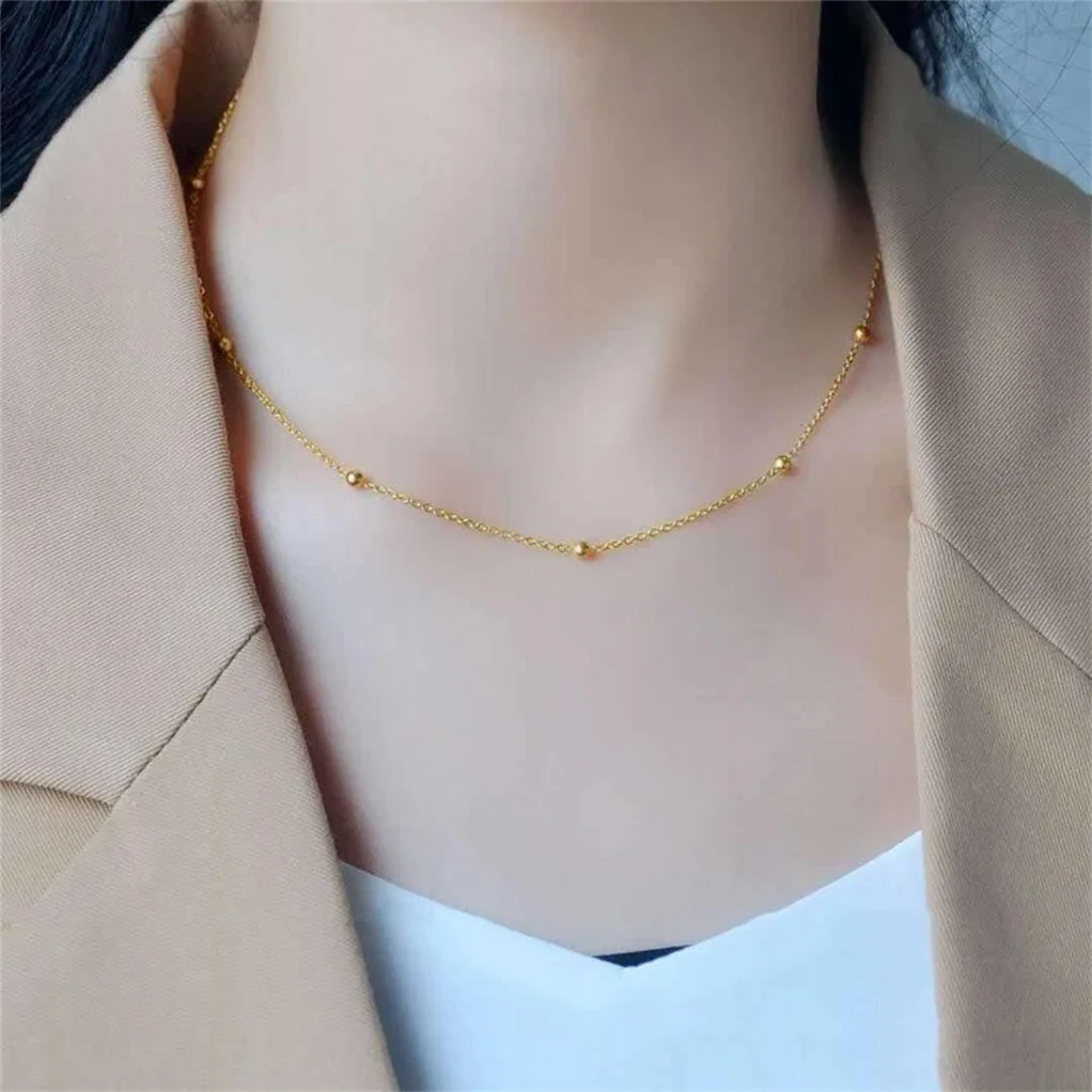 316L Stainless steel gold colour Ball pendant Necklace Fashion jewelry Minimalist chain necklace fashion women\'s jewelry