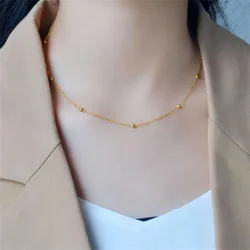 316L Stainless steel gold colour Ball pendant Necklace Fashion jewelry Minimalist chain necklace fashion women's jewelry