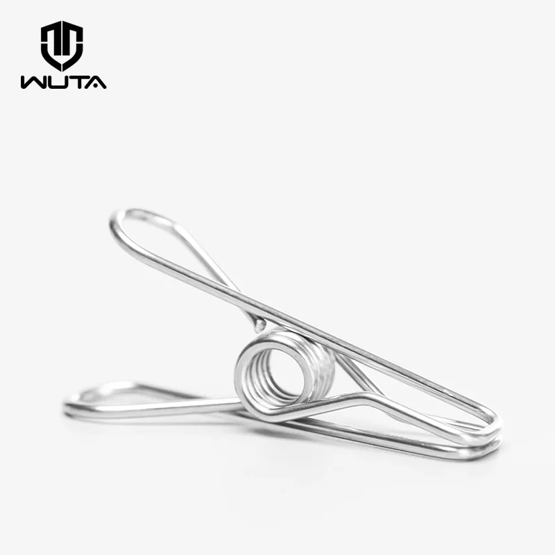 WUTA 4 pcs Clip a molla in metallo in acciaio inossidabile caldo per strumenti artigianali in pelle Clip per biglietti in argento vestiti appesi