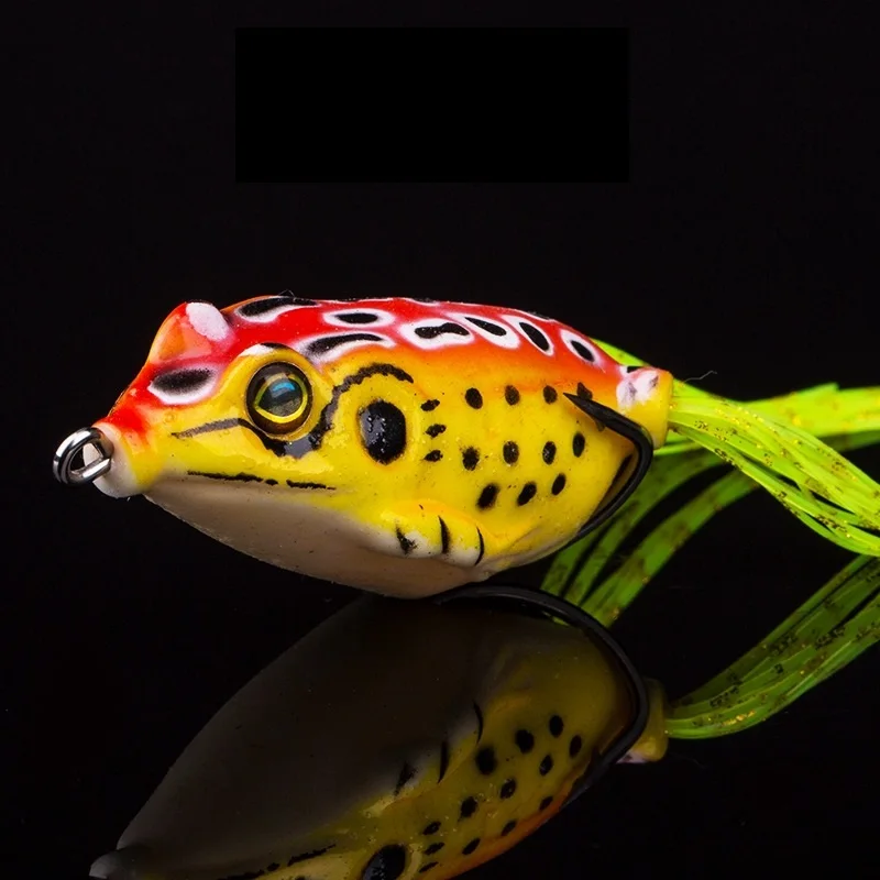 1 Pcs 5G 8G 13G Frog Lure Soft Tube Bait Plastic Fishing Lure with Fishing Hooks Top Water Ray Frog Artificial 3D Eyes