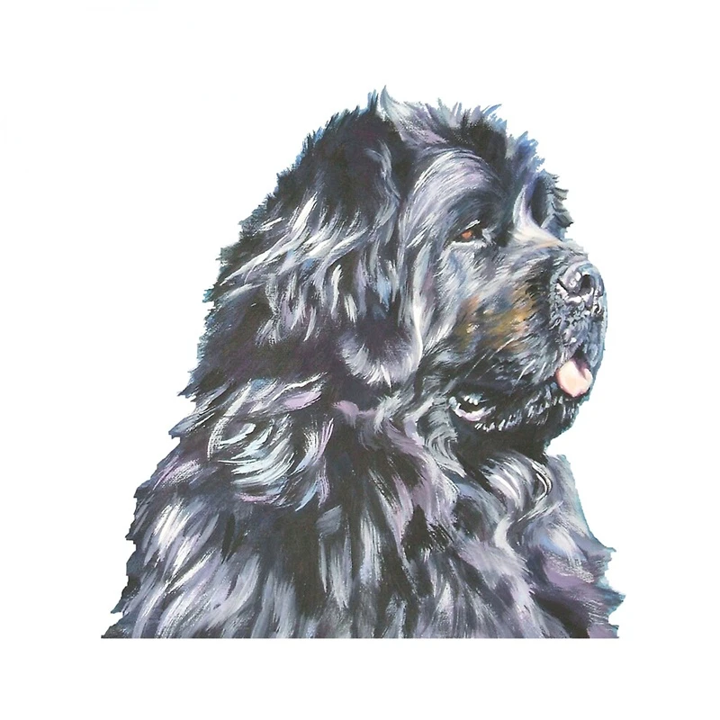 Newfoundland Dog 3D Painting Funny Car Stickers Auto Surfboard Decal Laptop Vinyl Waterproof Custom Printing Decal Kk13*12cm