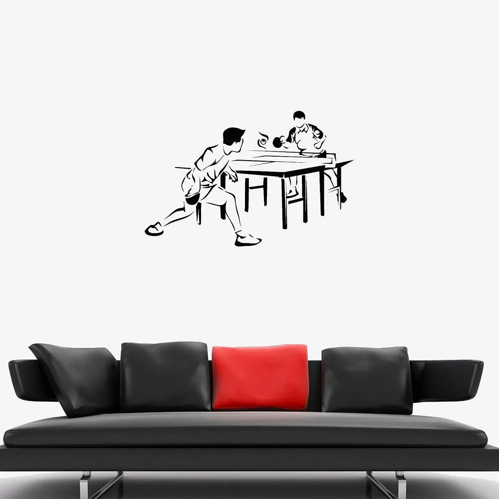 

Table Tennis Wall Decal Ball Game Sports Competition Players Art Vinyl Window Stickers Teen Bedroom Stadium Interior Decor E203