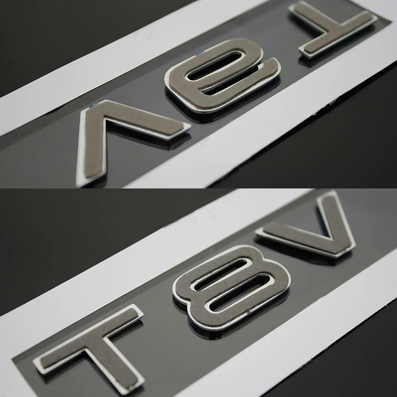 Letter Number Emblem V6T V8T V10 W12 Car Styling Fender Side Rear Trunk Badge Logo Sticker for A4L A5 A6L A7 A8L TT RS7 SQ5