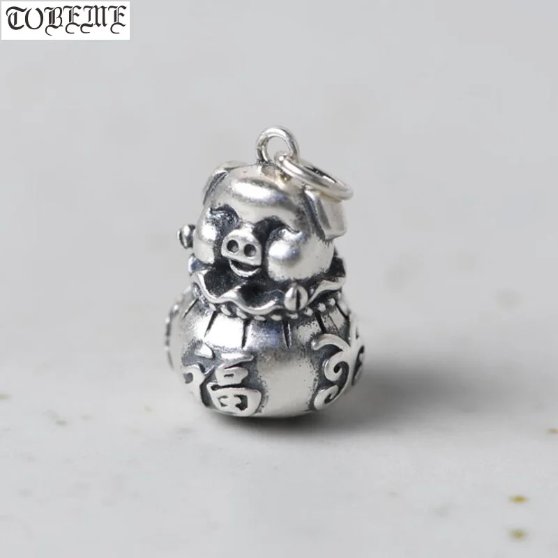 

Real 999 Silver Pig Pendant Pure Silver Chinese Zodiac Good Luck Necklace Pendant Jewelry Gift