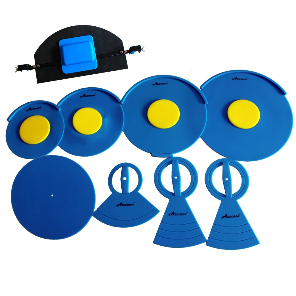 

Arborea blue Mute mat set 14‘+16’+18'+20'+22' on cymbals 12'+13'+18'+22' on drum for practice low voulum drum mute pad