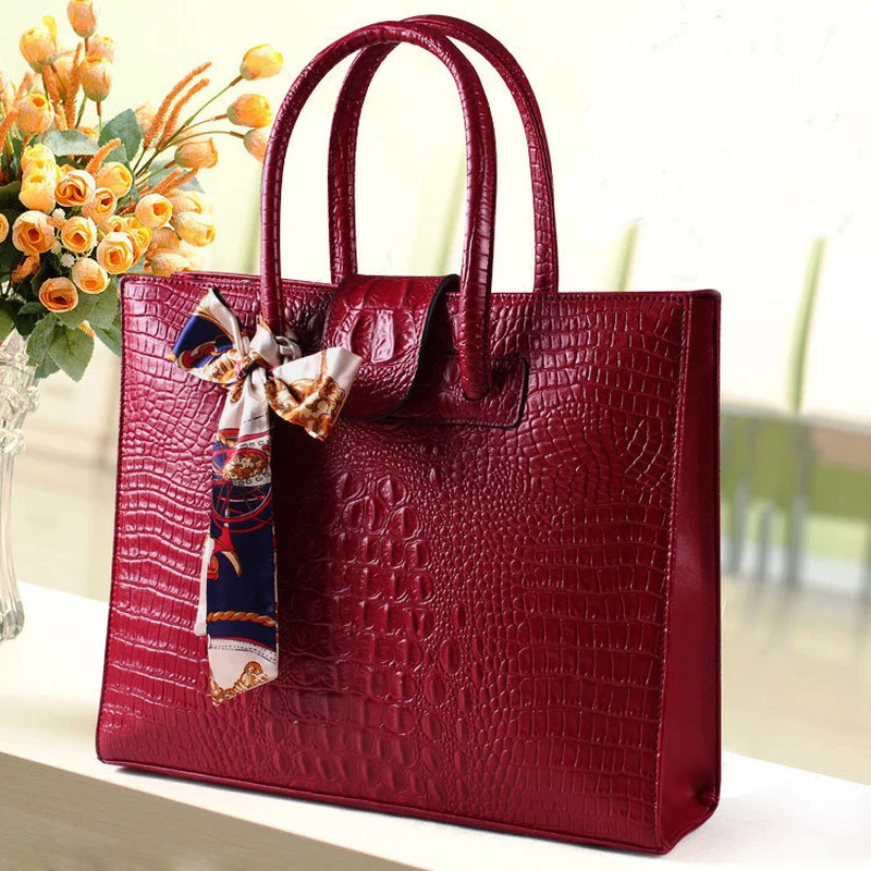 Luxury Designer Handbag Genuine Leather Brand Women Toes Top Quality Mochila Crocodile Pattern Shoulder Bag Bolsa Feminina