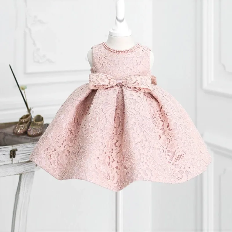 

Baby Girl Dress Pink Tutu Baptism Gown For Newborn Baby Wedding Christening Party Wear Toddler Girl 1 Year Birthday Frocks