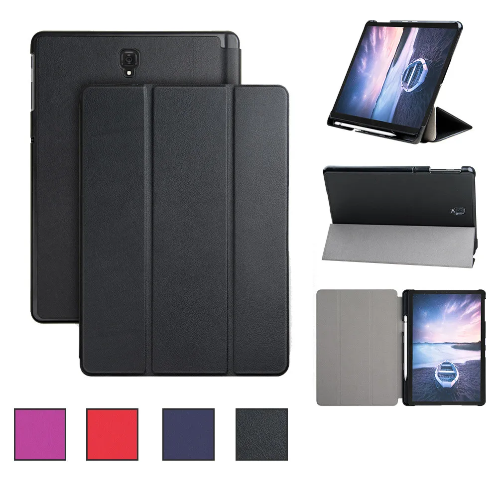 Slim Folio Case Cover For Samsung Galaxy Tab S4 10.5 inch 2018 Wake/Sleep Slim Case Cover w/Pen Holder High Quality Shockproof