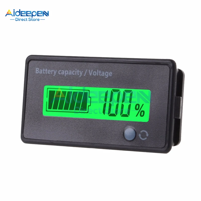 7-100V 9V 12V 24V 48V Lead Acid Lithium Battery Capacity Indicator Car Motorcycle Digital Voltmeter Voltage Tester Meter Tool