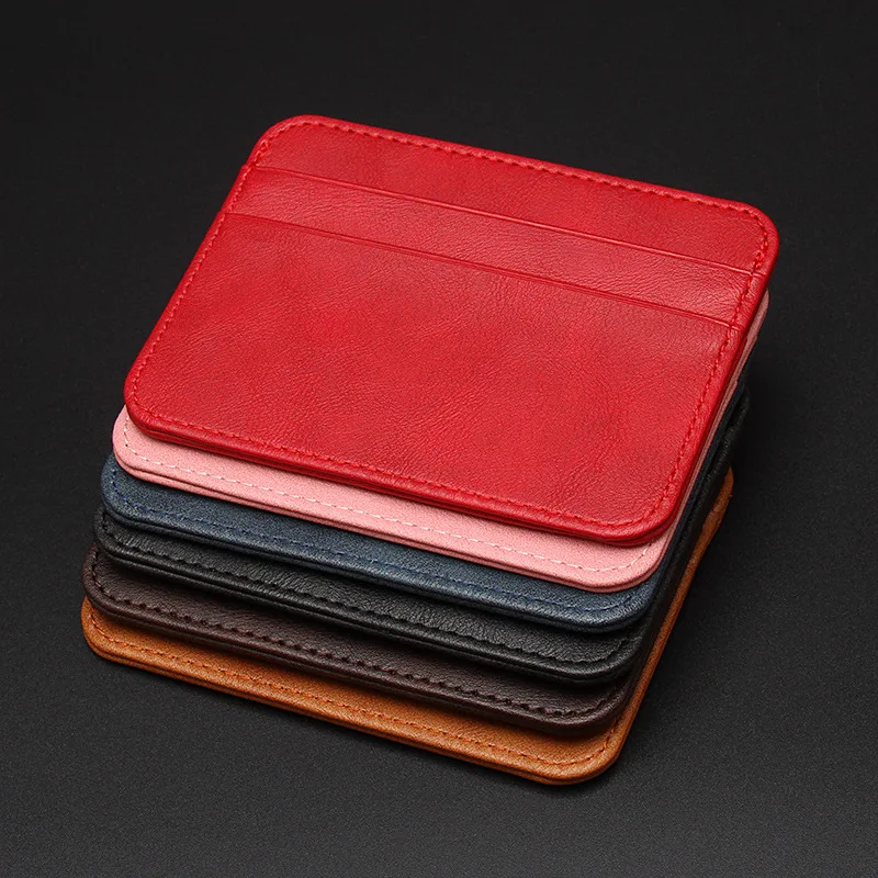 RFID Blocking PU leather Women Credit Card holder Mini Travel Wallet Bus Card Case ID Purse Coin Pocket Slim Men Cardholder