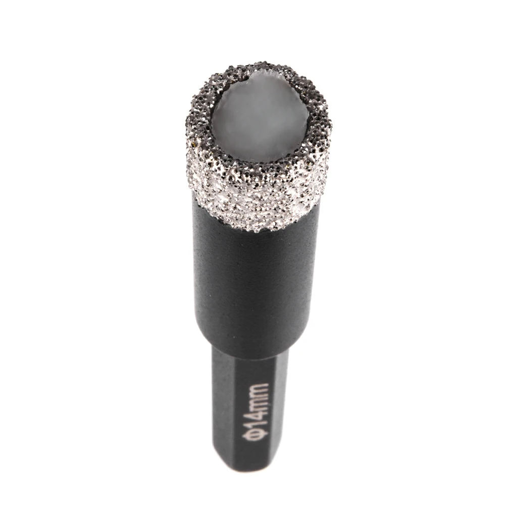 Perceuse à diamant rasée sous vide avec tige hexagonale, noyau de forets à diamant sec, céramique, marbre, granit, carrelage, verre, 6mm-14mm, D30,