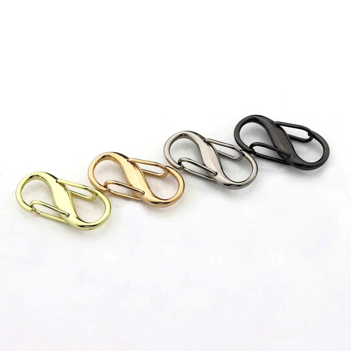 2pcs Metal S-type Buckle Fashion Mini Snap Hook Necklaces Connectors For Leather Craft Bag Key Ring DIY Jewelry Findings