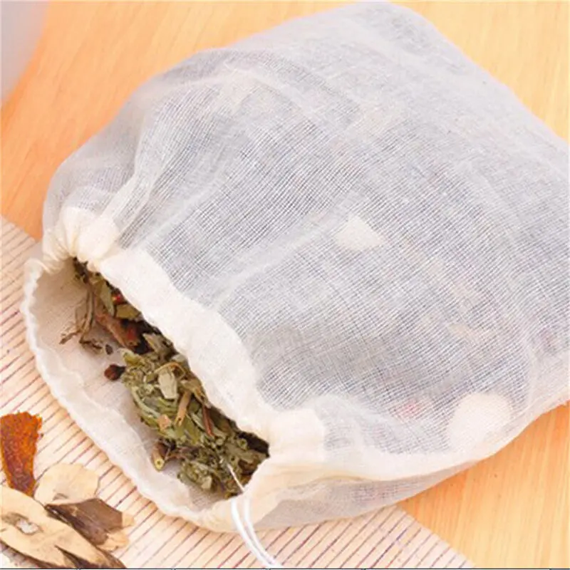 10/50/100pcs 60x80/80x100/50x200/200x250/250x300/300x400mmCotton Muslin Drawstring Reusable Bags Packing Bath Soap Herbs Tea