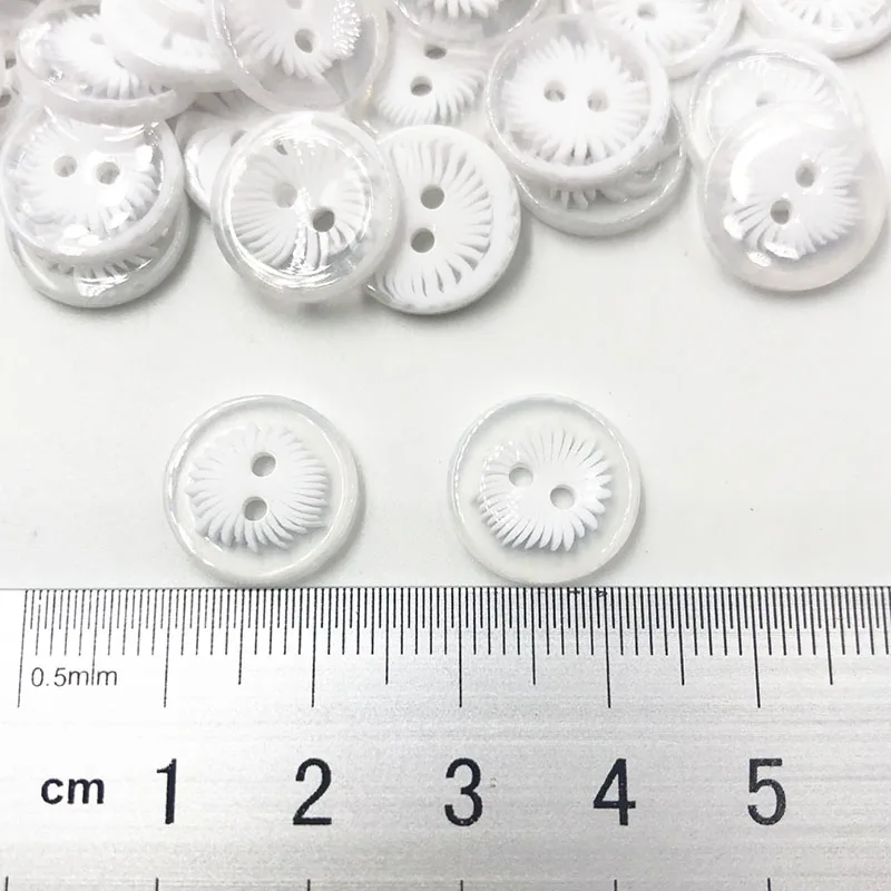 50/100pc 14 mm 2 Holes WHITE Cat\'s Eye flowers button craft/sewing/baby lot PT208