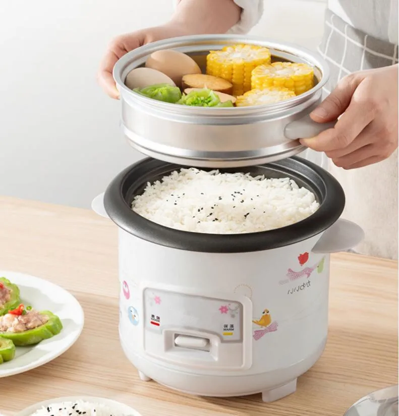 220V 1.5L elektryczne urządzenie do gotowania ryżu 2 warstwy Mini non-stick wielofunkcyjny garnek do gotowania gospodarstwa domowego multicooker