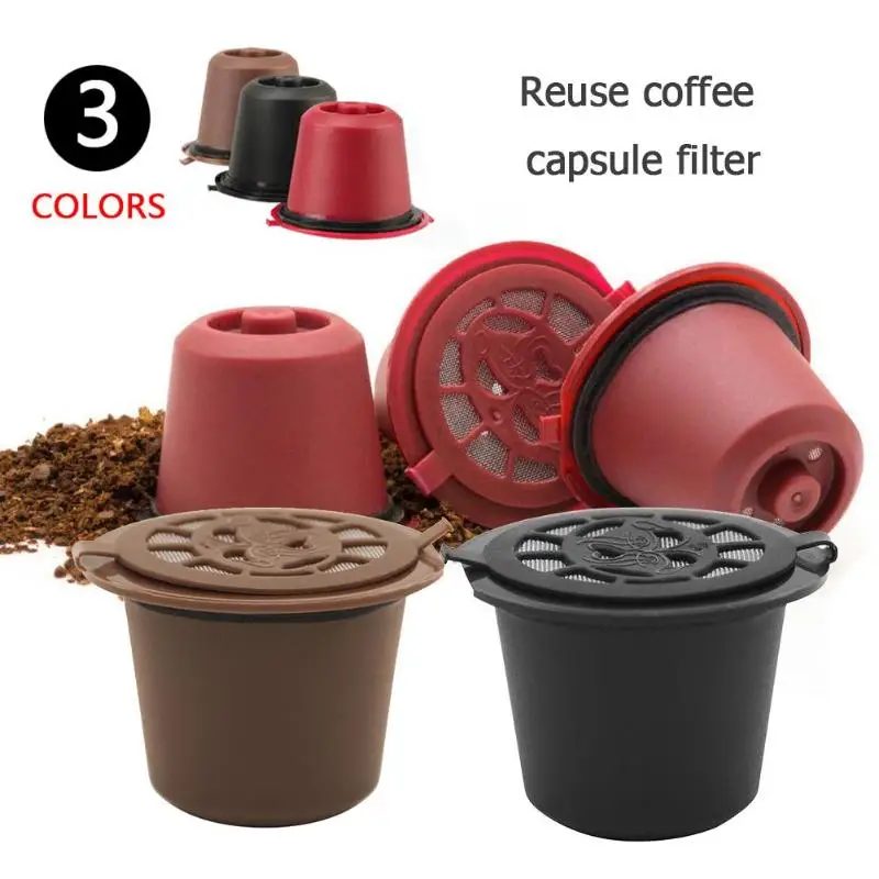 3 teile/paket Nachfüllbar Reusable für Nespresso Kaffee Kapsel Mit 1PC Kunststoff Löffel Filter Pod Für Original Linie Siccsaee Filter