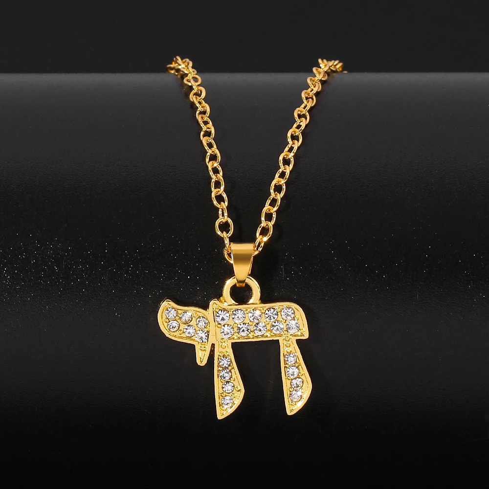 Iced Out Math Pi Egyptian Chai Symbol Pendant Necklace For Women Men New Fashion π With Crystal Unisex Jewelry Gift