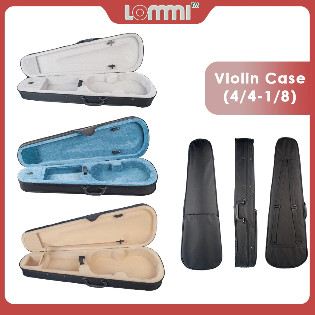 

LOMMI 4/4 3/4 1/2 1/4 1/8 Triangular Foam Violin Hard Case Professional Violino Case Violin Storage Box Violin Parts