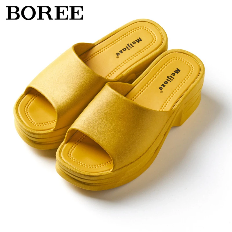 

Women Wedges Slippers Summer Sandals New Peep-Toe Platform Flip Flops Outdoor Casual Beach Slippers For Women High Heels Shoes