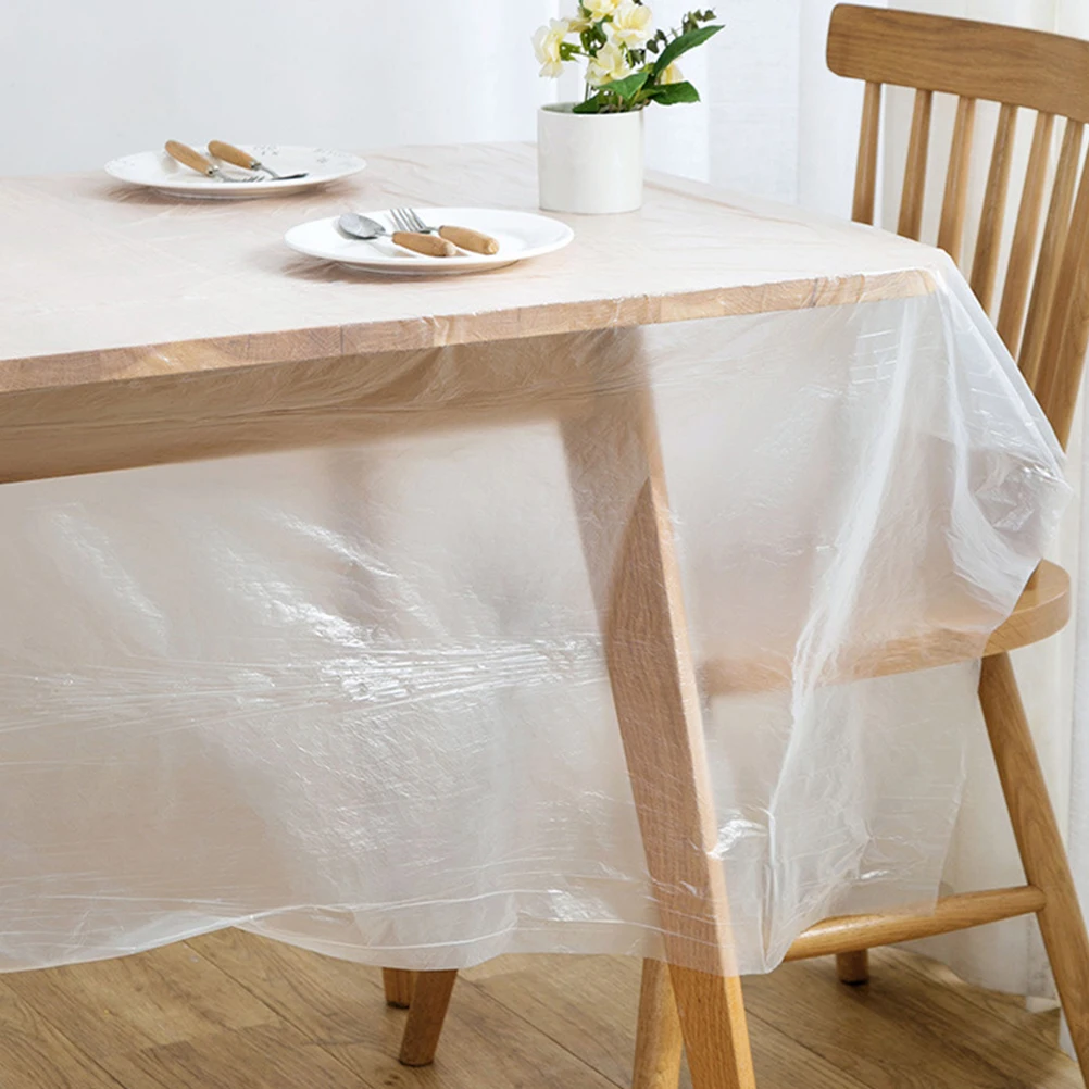 1 Roll/20pcs Disposable Water Proof Tablecloth Plastic Thin Film Water Proof Table Covers Dinner Cloth Water Proof Table